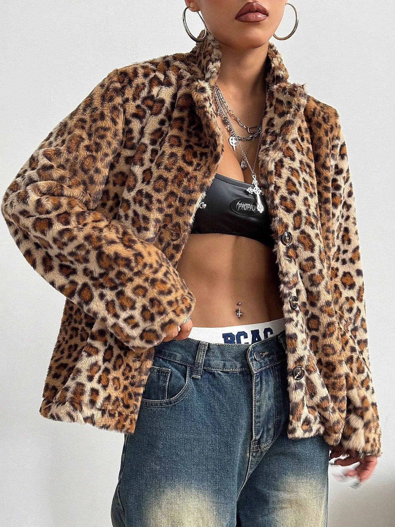 women's leopard print jacket