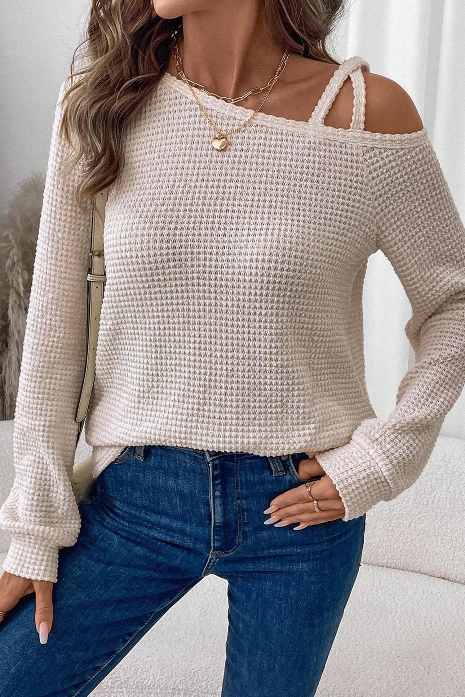Women’s Jet Stream Asymmetric Knit Long Sleeve Top