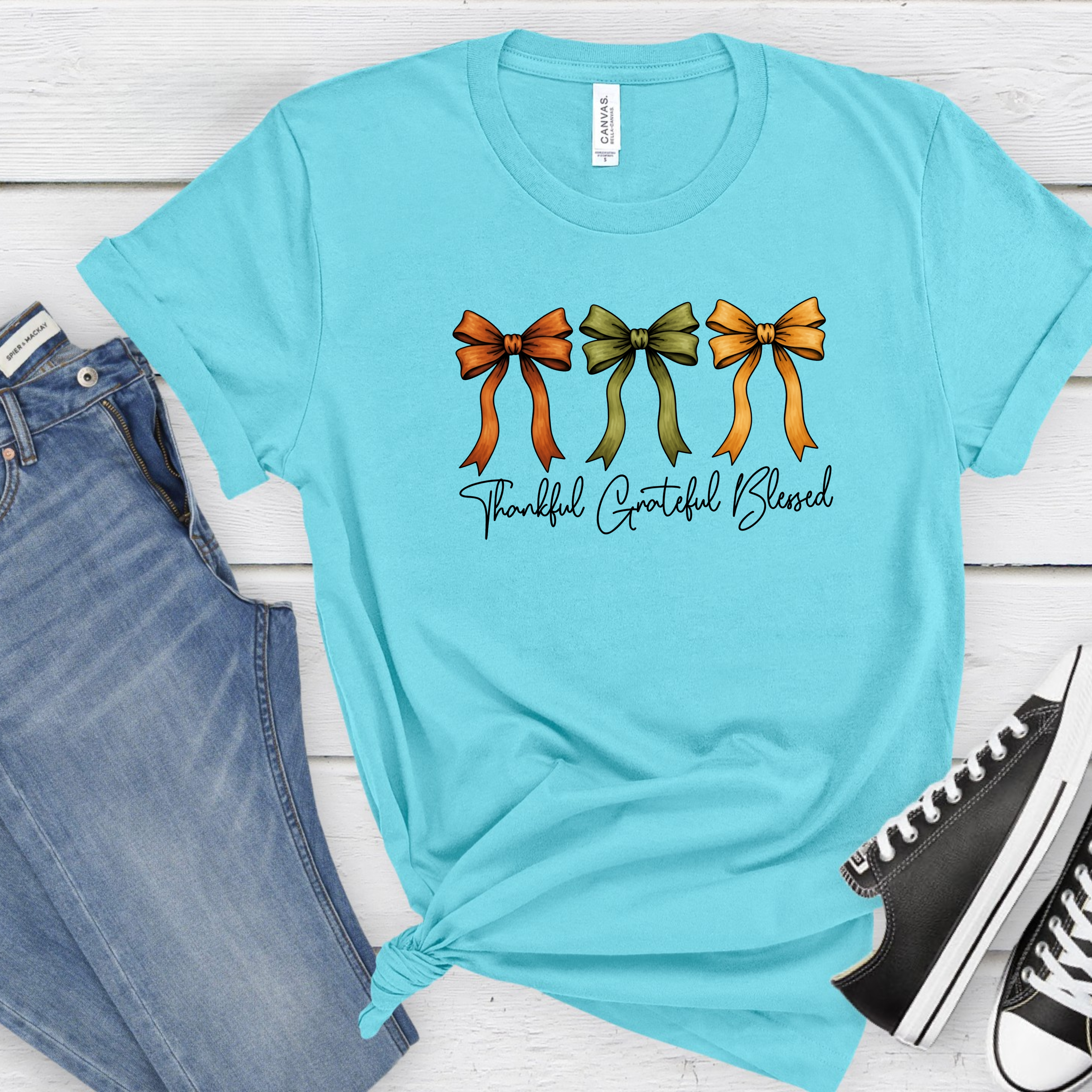 Grateful Thankful Blessed Tee  Faith & Gratitude Shirt